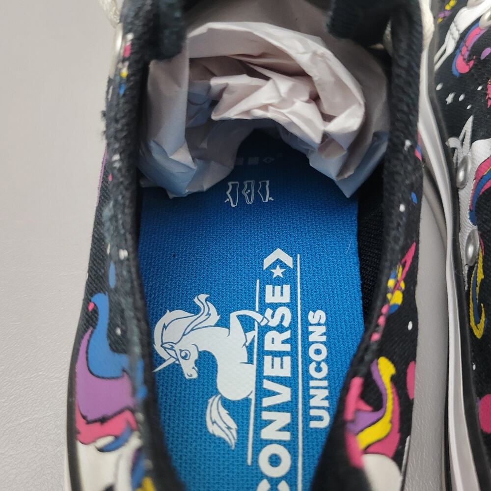 Converse All Star Chuck Taylor Rainbow Unicorn Black Galaxy Low Shoes Size 4.5 - Picture 9 of 13